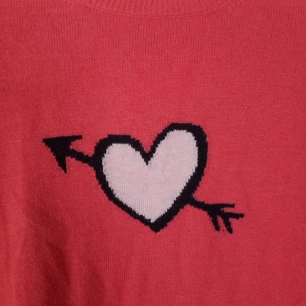 Lilly Pulitzer Pink Heart Print Wool Blend Long Sleeve Sweater Size XS - Picture 10 of 12